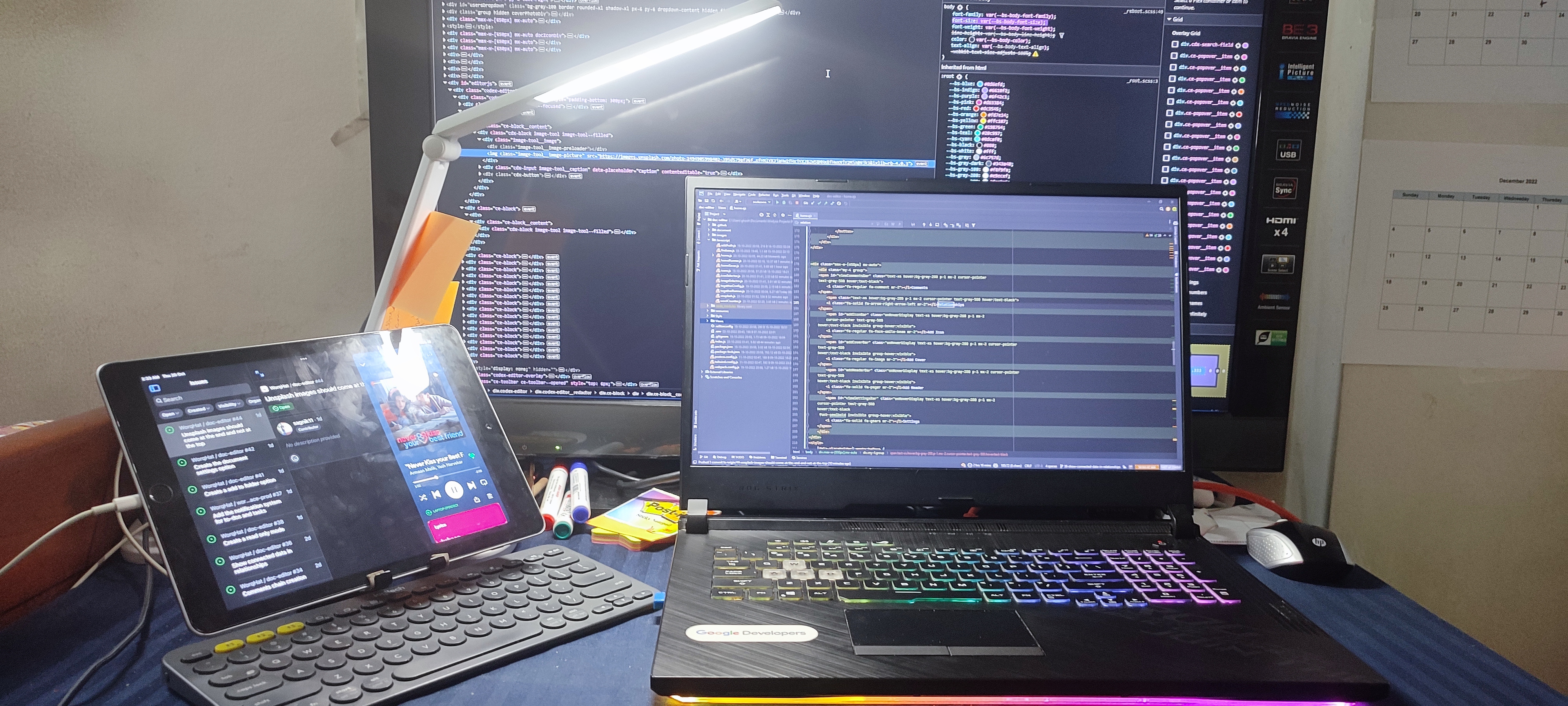 A Background Showing all the devices for code
